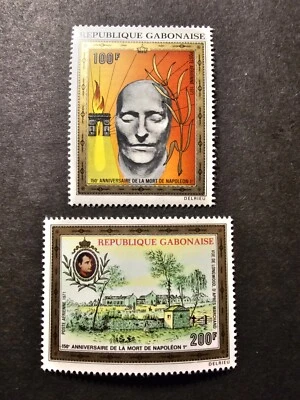 Sello Gabón Muerte de Napoleón I Correo Aéreo Pa N°108/109 Nuevo ** Lujo Mnh Foto 1 de 2