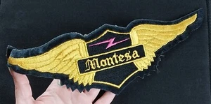 60s/70s Vintage MONTESA Wings Large Motorcycle Jacket Vest Biker Back PATCH - Picture 1 of 7