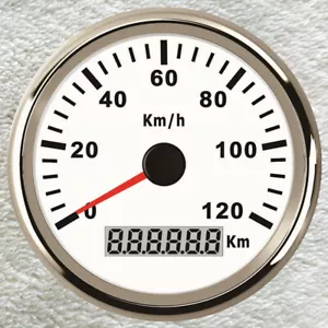 85mm gps speedometer 120kmh odometer for car truck motorcycle marine yacht white - Picture 1 of 7