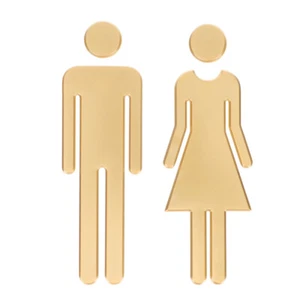 2 Pcs Bathroom Sign Men and Women Office Restroom Decal Gender Washroom - Picture 1 of 12