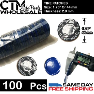 100 PC RADIAL TIRE PATCH 1.75" 44 mm MEDIUM ROUND UNIVERSAL REPAIR USA QUALITY - Picture 1 of 2