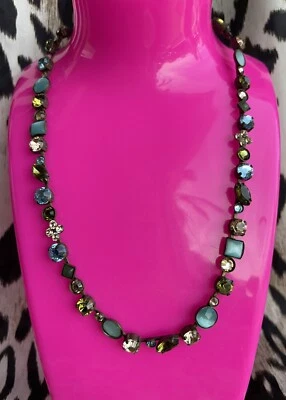 Sorrelli Camiseta Clásica Cabujón Azul Verde Antiguo Dorado Tenis Collar $238 Foto 1 de 4