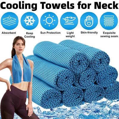 Toalla de enfriamiento toalla de hielo envoltura para cuello para deportes correr trotar gimnasio frío 1-20 piezas Foto 1 de 4