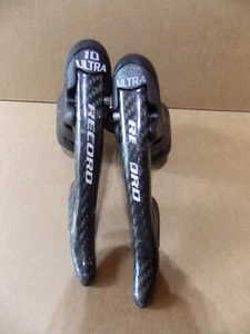 Palancas de cambio Campagnolo Record fibra de carbono 10 velocidades Ergopower bcb55 - Imagen 1 de 8