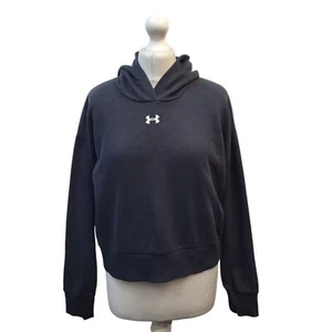 Under Armour Cropped Sweatshirt Hoodie Black UK Girl's Size XL K101 - Picture 1 of 6