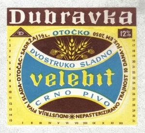 Beer label - Croatia - "Velebit Crno Pivo" - Otocko - Picture 1 of 1