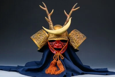 Casco samurai japonés tamaño mediano -Shikanosuke Kabuto con máscara - Tsushima Foto 1 de 4