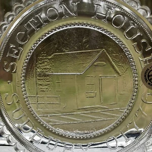 Sudbury MA B&M Railroad Section House Massachusetts Pairpoint Glass Cup Plate - Picture 1 of 8