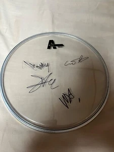 Cabezal de batería Maneskin firmado autografiado de 10 pulgadas todos los miembros Victoria DeAngelis - Imagen 1 de 8