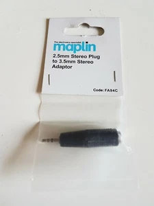 Maplin 2.5mm Stereo plug to 3.5mm Stereo Adaptor FA94C