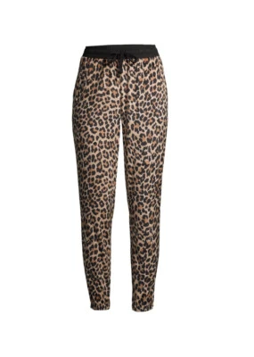 Calça jogger pijama Secret Treasures marrom leopardo estampa animal cordão veludo - Imagem 1 de 4