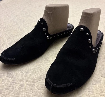 Donald J Pliner Bazsp Negro Aceitado Tachonado Mules Slides Mujer’s Talla 10M Foto 1 de 4