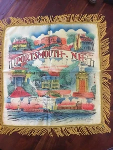 Pillow Sham Portsmouth NH 1940er 17" x 17" sehr schön - Bild 1 von 7