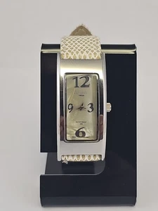 Reloj Activa Tank Mujer 22mm Tono Plateado Correa Cuero Batería Nueva - Imagen 1 de 7