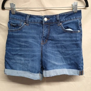 Pantaloncini jeans blu denim elasticizzato Time And Tru donna taglia 4 vita media - Foto 1 di 15