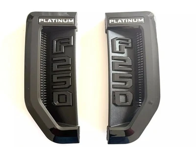 2x New Set Black Fits For 17-22 F250 PLATINUM Super Duty Side Badges - Image 1 of 3