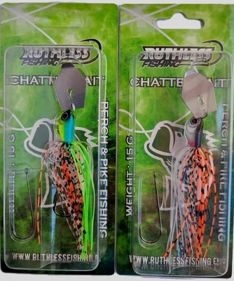 2x Ruthless CHATTERBAIT  15 g TROPIC + SILVER  Barsch  Hecht Zander Raubfisch - Bild 1 von 2