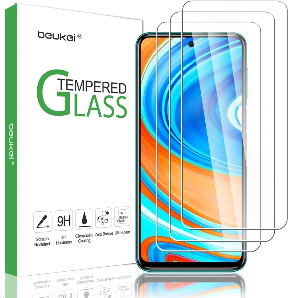 3 Pack Tempered Glass Screen Protector for Xiaomi Redmi Note 9S / 9 Pro 5G,...  - Image 1 of 4