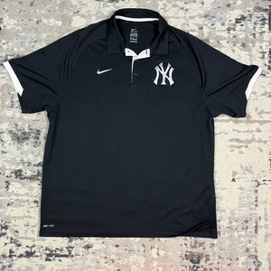 Polo Nike Dri-Fit New York Yankees noir argent MLB authentique XL golf - Photo 1/11