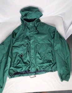Giacca vintage Columbia PFGMen's Wading Fly Fishing Shell verde, con cappuccio, grande - Foto 1 di 13