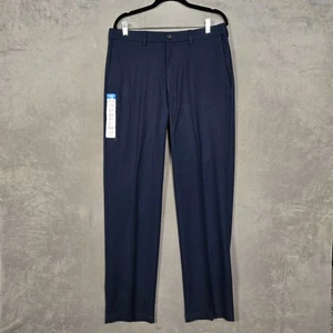 Haggar pants Mens Cool 18 Pro 34x34 Navy Blue classic Fit stretch waist NEW - Picture 1 of 10