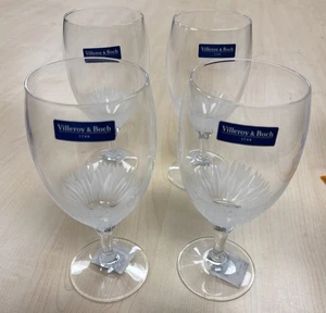 Retired Villeroy & Boch Crystal FLORA 7.5" Iced Beverage / Tea Set Of 4 Open Box - Picture 1 of 11