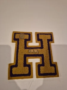 Vintage Varsity Letterman’s Patch "H" Letter Jacket Sweater Gold - Bild 1 von 8