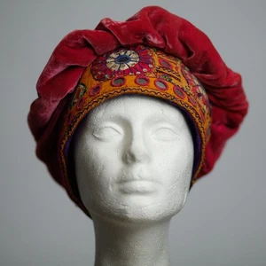 Cappelli di Buck rosa velluto cappello fatto a mano hippie bohemien floppy sequenza regolabile - Foto 1 di 8