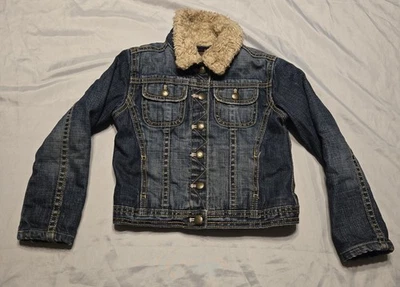 Chaqueta vaquera Gap Kids - niños talla pequeña (5), forrada de lana, cierre a presión, bolsillos Foto 1 de 4