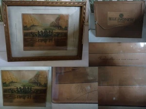 GRAVURE ANCIENNE EAU FORTE REPRESENTANT VERSAILLES LE CHAR D'APOLLON SIGNE VEM - Picture 1 of 1