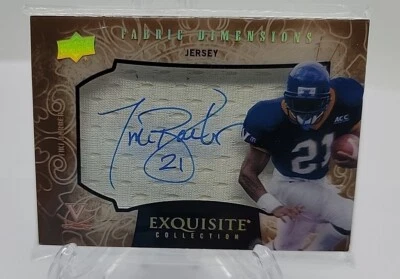 2014 Exquisite Fabric Dimensions Jersey Autograph TIKI BARBER HOF NY GIANTS HOT - Image 1 of 2