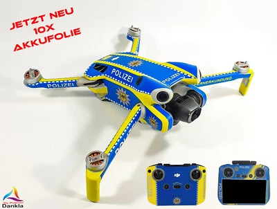 DJI MINI 4 PRO - SKIN - DESIGN: POLIZEI* + 10x Akku- sowie DJI RC2 + RC-N2 Folie - Bild 1 von 4