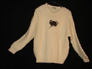 Suéter Carraig Donn Hecho en Irlanda Lana Pura Tejido a Mano Talla Mediana - Imagen 1 de 10
