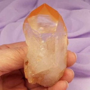 V. seltener großer Rutilpfirsich, Mandarine Lemurian Quartz Spitze 117g SN24036 - Bild 1 von 4
