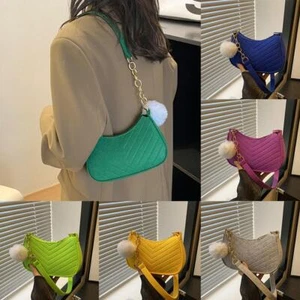 Felt Underarm Bag Winter Indentation Fashion Shoulder Ba Square Solid-color P2X2 - Picture 1 of 24