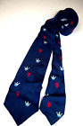 Cravate de cou vintage flèche 40 années 50 couronnes art déco cravate en soie 52" x 3" rides de rangement