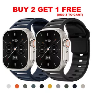 Silicone Sport Strap Band For Apple Watch Series 10 9 8 7 SE 6 iWatch Ultra 49mm - Picture 1 of 20