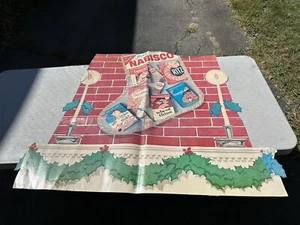 Huge Vtg Nabisco Crackers Christmas Stocking Fireplace Store Display Poster Sign - Picture 1 of 8