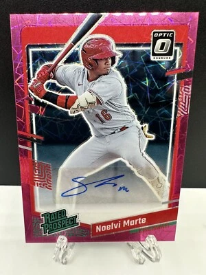 2023 Optic Baseball Rated Prospects Noelvi Marte AUTO Pink Velocity #8/15 - Image 1 of 2