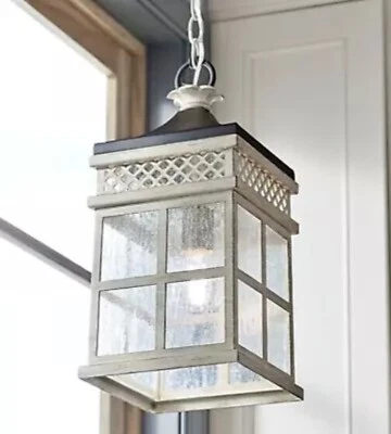 Kichler室内室外仿旧古董白色饰面迷你吊坠灯 — 第 1/2 张图片