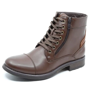 Brown Men's Lace Up Cap Toe Fashion Casual Dress Ankle Boot - Picture 1 of 6