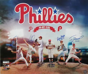 Phillies No Hit Club Signed 20x24 Photo Bunning Wise Mulholland Greene Halladay - Picture 1 of 1