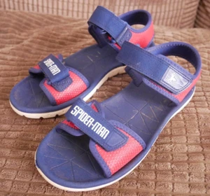 CLARKS SURFING WEB SPIDER-MAN RIP STRAP FLAT SANDALS SHOES UK 1.5 G WIDE EUR33.5 - Picture 1 of 14