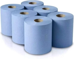 Centre Feed Roll 6/12//30/60 2ply Embossed Kitchen Paper Towel Bigger Blue Rolls - Picture 1 of 9