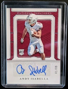 Andy Isabella 2019 National Treasure Rookie Auto/99 Arizona Cardinals - Imagen 1 de 3