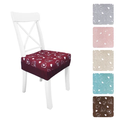 Cuscini Sedia Fascia Elastica Imbottitura Gommapiuma Coprisedie Fantasia Cuore - Immagine 1 di 2