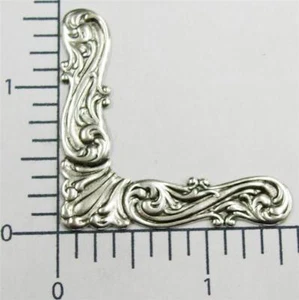 23604 4 Pc Lot Matte Silver Oxidized Victorian Corner Finding Sale - Picture 1 of 1