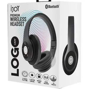 IJoy Logo Premium Wireless Headphones - Black - Picture 1 of 3
