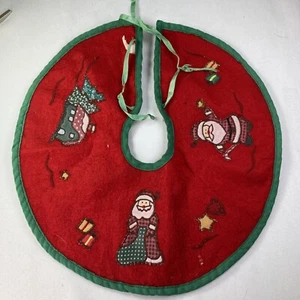 Mini Weihnachtsbaum Rock 14" Santa Landhaus Applikation Filz Baumwolle Vintage Vintage - Bild 1 von 2
