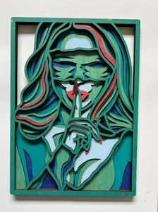 Woman in mask 6 layers Woman Wall art 3D picture Unique Gift 🎁Birthday present - Picture 1 of 6